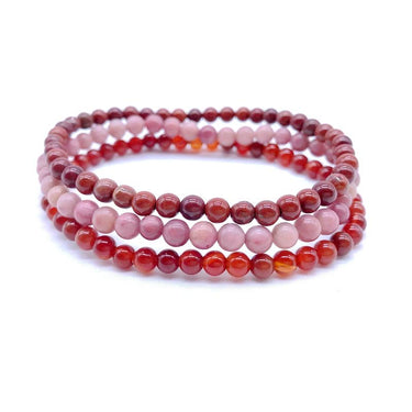 HOT PASSION TICKLERS-Red Jasper, Carnelian & Rhodonite- 3/pc